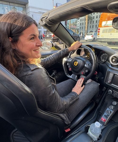 Ferrari yellow woman california t los angeles hollywood