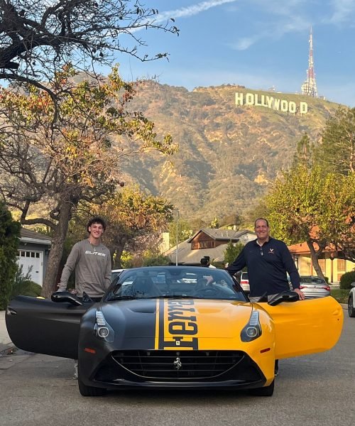 Ferrari yellow family california t los angeles hollywood