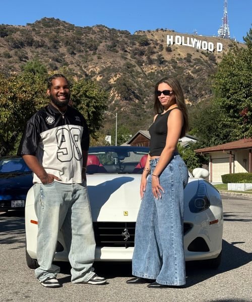 Ferrari white couple california t los angeles hollywood