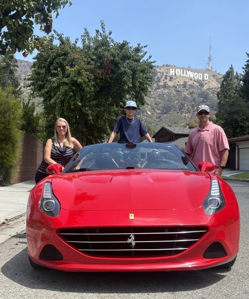Ferrari red family california t los angeles hollywood