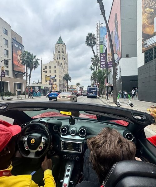 Ferrari red man california t los angeles hollywood