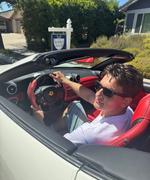 Ferrari white man california t los angeles hollywood