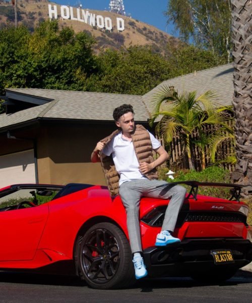 photoshoot man lamborghini hollywood sign